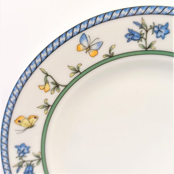 Set/4 Lubiana Poland China 6-5/8" Bread Plates butterflies flowers rope trim - Picture 3 of 5